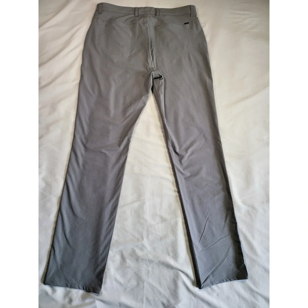 Greg Norman Shark Mens Gray Performance Golf Pants 34x34 Stretch, 5-Pocket